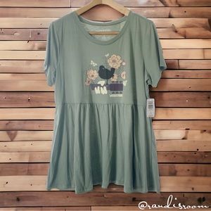 NWT Torrid Woodstock Short Sleeve Womens Plus Classic Fit Babydoll Tee SZ 1X